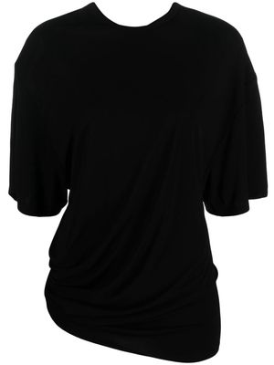 Christopher Esber draped-detail short-sleeve T-shirt - Black