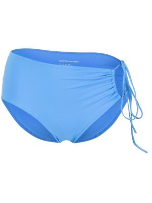 Christopher Esber drawstring draped bikini bottoms - Blue