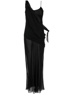 Christopher Esber Drifted layered silk-georgette dress - Black