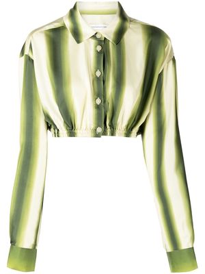 Christopher Esber elastic-ruched cropped shirt - Green