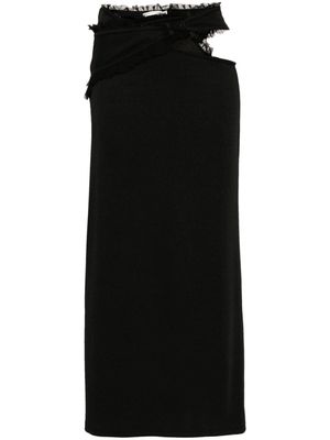 Christopher Esber feather-trim cut-out maxi skirt - Black