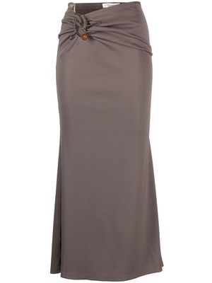 Christopher Esber gathered-detail gemstone-embellished skirt - Grey