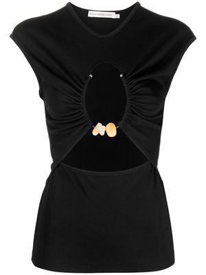 Christopher Esber gemstone-detail cut-out vest - Black