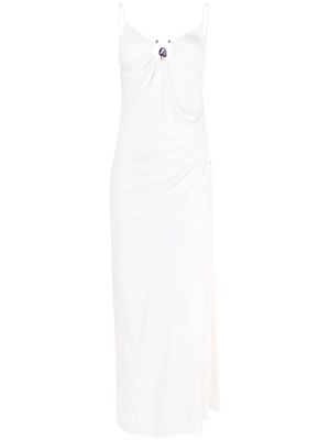 Christopher Esber gemstone-embellished sleeveless maxidress - White