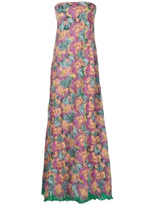 Christopher Esber Hibiscus strapless dress - Multicolour