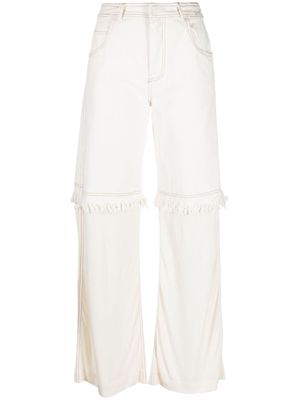 Christopher Esber high-waist fringe-detail jeans - White