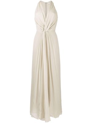 Christopher Esber knot-detail silk long dress - Neutrals