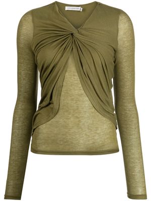 Christopher Esber knot-detail V-neck blouse - Green