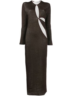 Christopher Esber long-sleeve crochet dress - Brown