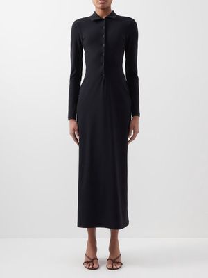Christopher Esber - Long-sleeved Jersey Polo Dress - Womens - Black