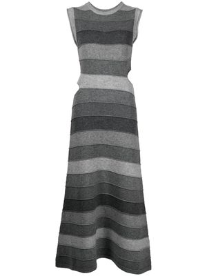 Christopher Esber long stripe-print sleeveless dress - Grey