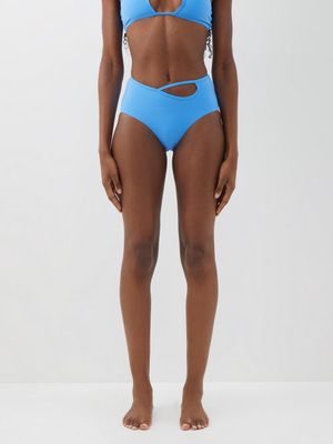 Christopher Esber - Looped Cutout High-rise Bikini Briefs - Womens - Light Blue