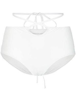 CHRISTOPHER ESBER Looped Tie high-waisted bikini bottoms - White