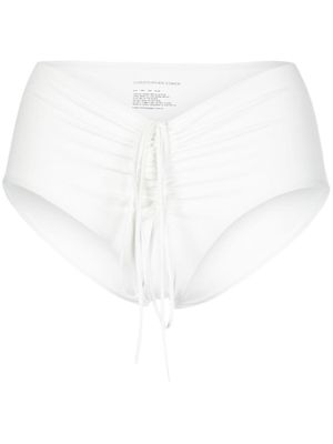 CHRISTOPHER ESBER Odessa Ruched Ribbed bikini bottoms - White