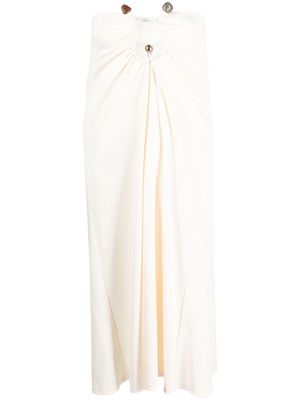 Christopher Esber Orbit embellished ruched skirt - Neutrals