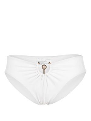 Christopher Esber Orbit ruched bikini bottoms - White