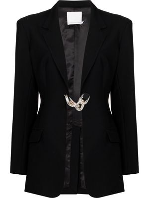 CHRISTOPHER ESBER Pierced Chain single-breasted blazer - BLACK WITH SILVER CHAIN LINK - BLACK WITH SILVER C