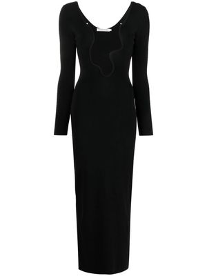 Christopher Esber plunging wave-neck knitted gown - Black
