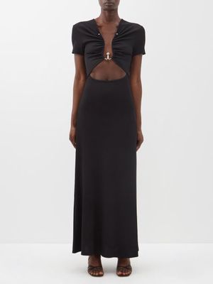Christopher Esber - Polar Orbit Cutout Jersey Maxi Dress - Womens - Black