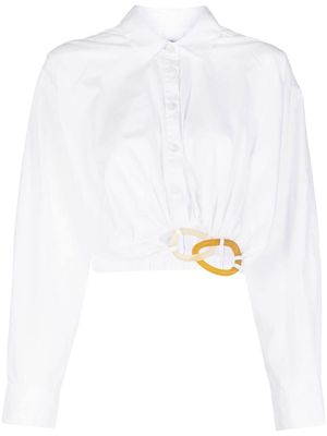 Christopher Esber resin-linked cropped shirt - White