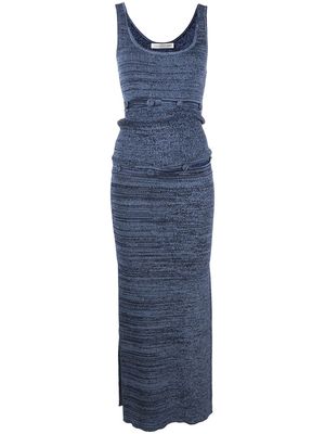 Christopher Esber ribbed-knit detachable-panel maxi dress - Blue