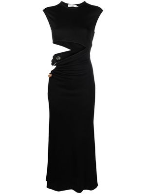 Christopher Esber ruched-detail cap-sleeves dress - Black