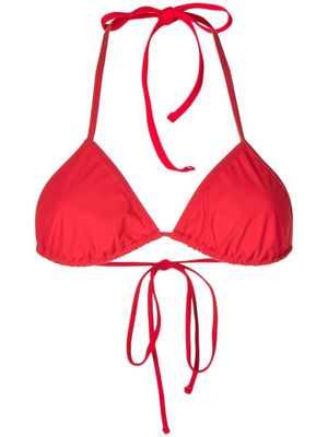 Christopher Esber ruched halterneck bikini top - Red