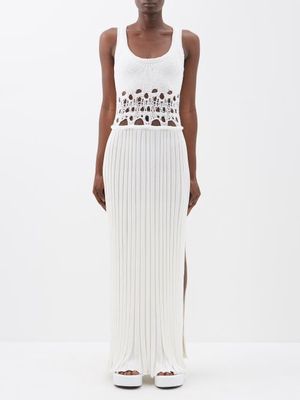 Christopher Esber - Scoop-neck Crochet And Ribbed-knit Dress - Womens - White
