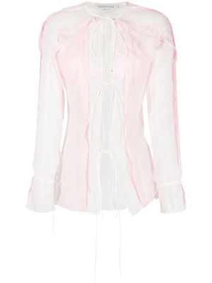 Christopher Esber semi-sheer silk blouse - Pink