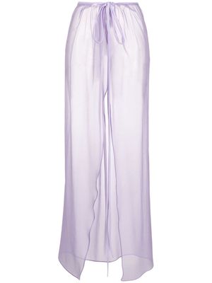 CHRISTOPHER ESBER sheer long silk skirt - Purple