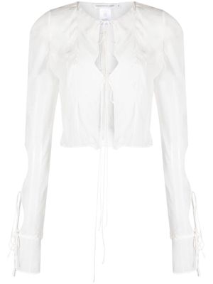 Christopher Esber sheer silk blouse - White