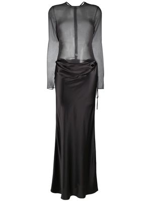 Christopher Esber sheer torso floor-length dress - Black