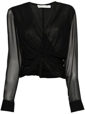 Christopher Esber silk sheer blouse - Black