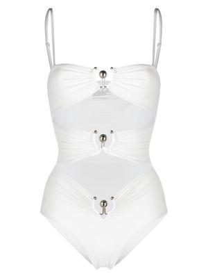 Christopher Esber square neck cut-out swimsuit - White