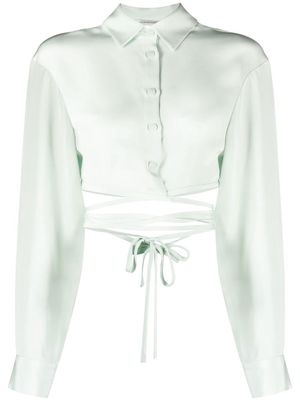 Christopher Esber Tie-detail long-sleeve blouse - Green