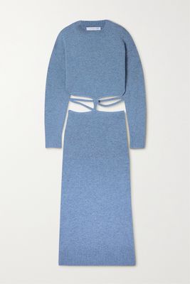 Christopher Esber - Tie-detailed Cutout Wool And Cashmere-blend Midi Dress - Blue
