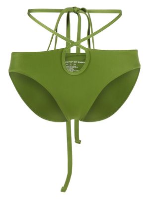 Christopher Esber tie-fastening detail bikini bottoms - Green