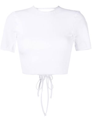CHRISTOPHER ESBER tied-back cropped T-shirt - White