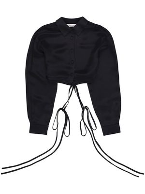 Christopher Esber tied-waist cropped shirt - Black