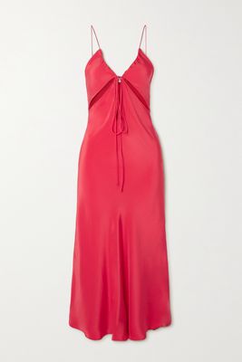 Christopher Esber - Triquetra Cutout Silk-satin Midi Dress - Red