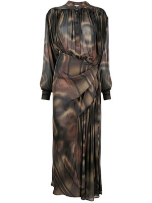 Christopher Esber twist-detail sarong dress - Brown