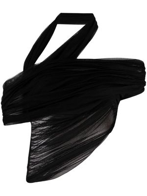 Christopher Esber Veiled semi-sheer asymmetric draped top - Black