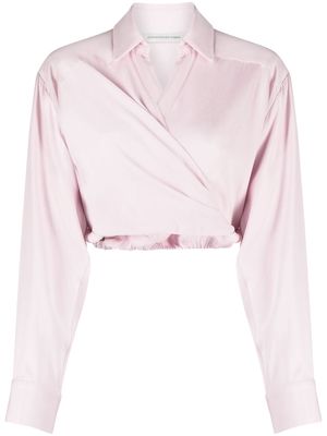 Christopher Esber wrapped cropped blouse - Pink