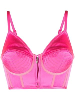 Christopher John Rogers bustier cropped top - Pink