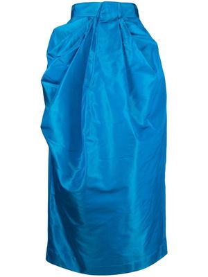 Christopher John Rogers floor-length silk skirt - Blue