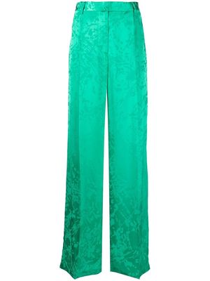 Christopher John Rogers jacquard high-waisted trousers - Green