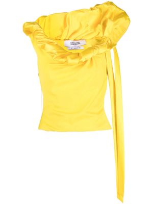 Christopher John Rogers paperbag-neck bustier blouse - Yellow
