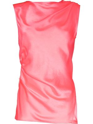 Christopher John Rogers ruched asymmetric top - Pink