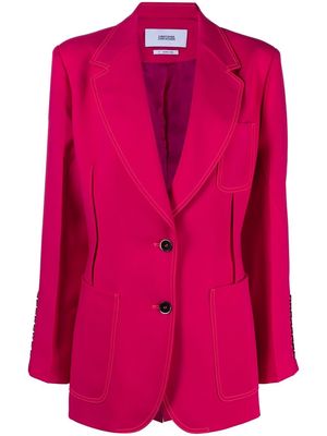 Christopher John Rogers ruched-detail single-breasted blazer - Pink