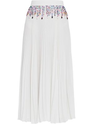 Christopher Kane bead-embellished pleated skirt - White